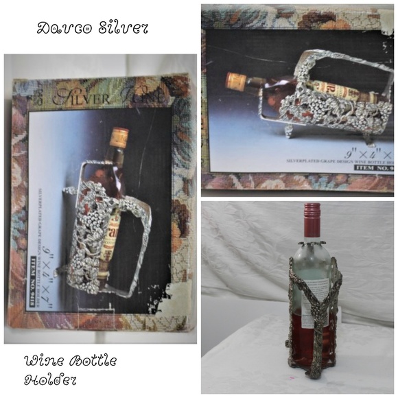Davco Silver Vintage Wine Bottle Holder - Picture 1 of 4